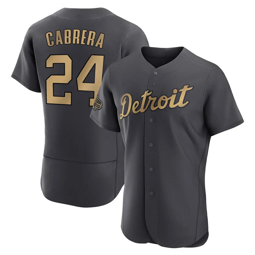 Detroit Tigers #24 Miguel Cabrera Player Charcoal Tomch All-Star Limited Elite Home Stitched Jerseys