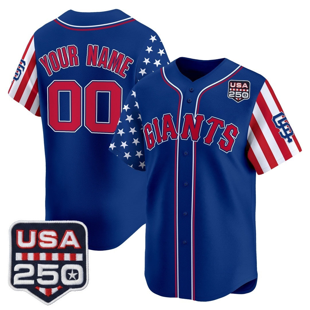 Custom San Francisco Giants America 250 Edition Vapor Premier Limited Royal Tomch Stitched Jerseys