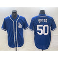 Los Angeles Dodgers #50 Mookie Betts Blue Thaam Cool Base Stitched Jersey