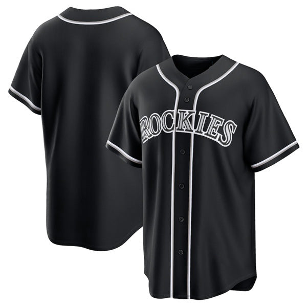 Colorado Rockies Blank Black Tomch Out Stitched Jersey