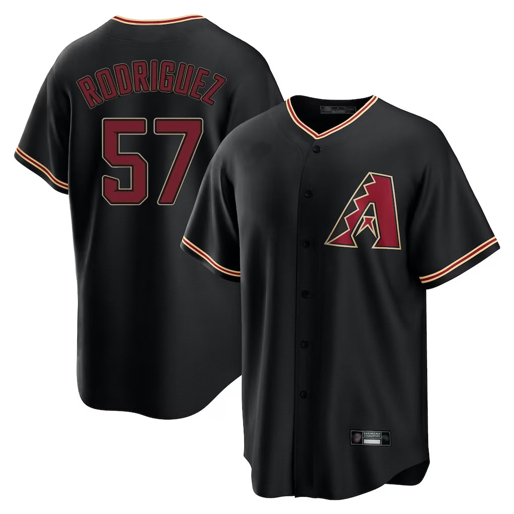 Arizona Diamondbacks #57 Eduardo Rodriguez Player Black Tomch Limited Home Stitched Jerseys
