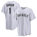 Colorado Rockies #1 Groom White Tomch Home Replica Jersey