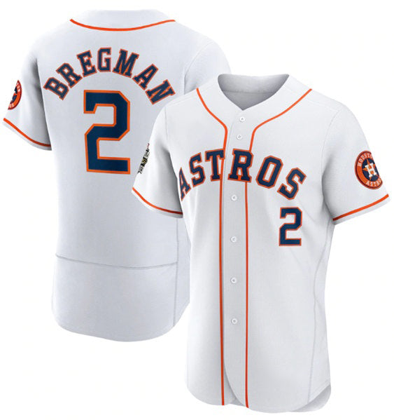 Houston Astros #2 Alex Bregman White Tomch 2022 World Series Flex Base Stitched Jersey