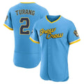 Milwaukee Brewers #2 Brice Turang Player Light Blue Tomch City Connect Home Limited Elite Stitched Jerseys