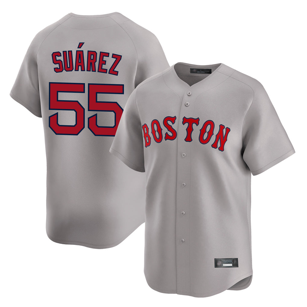 Boston Red Sox #55 Ranger Suarez Player Gray Tomch Road Limited Home Game Stitched Jerseys1