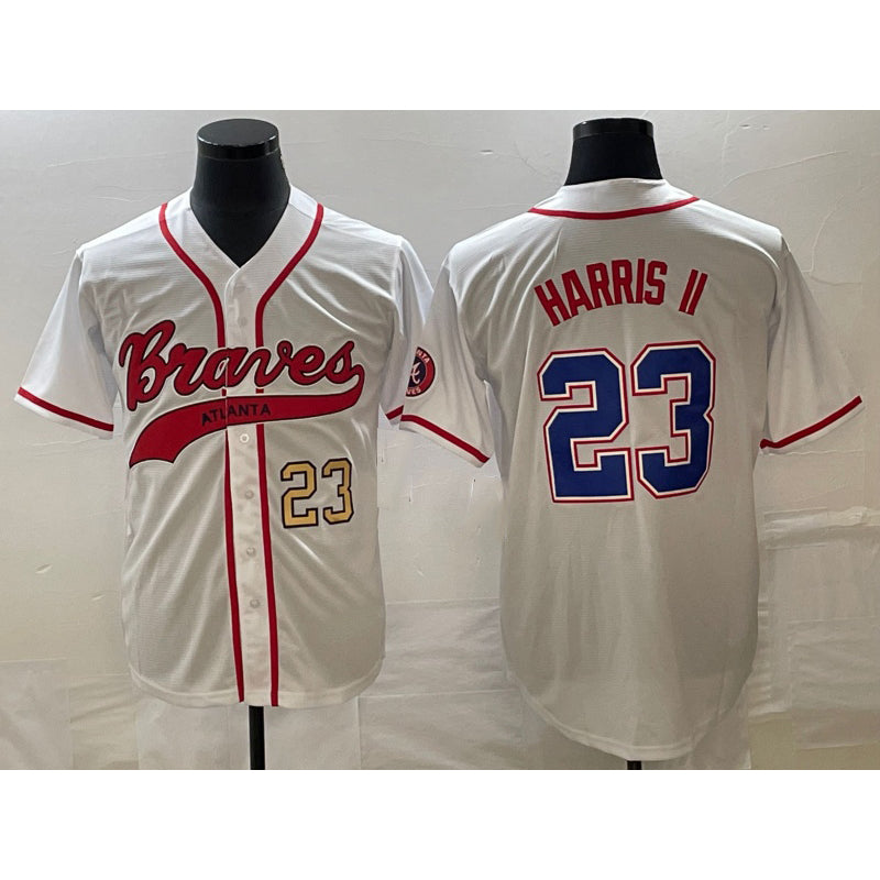 Atlanta Braves #23 Michael Harris II Number White Thaam Cool Base With Patch Stitched Jersey
