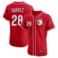 Cincinnati Reds #28 Eugenio Su¨¢rez Player Red Tomch Limited Elite Home Game Stitched Jerseys