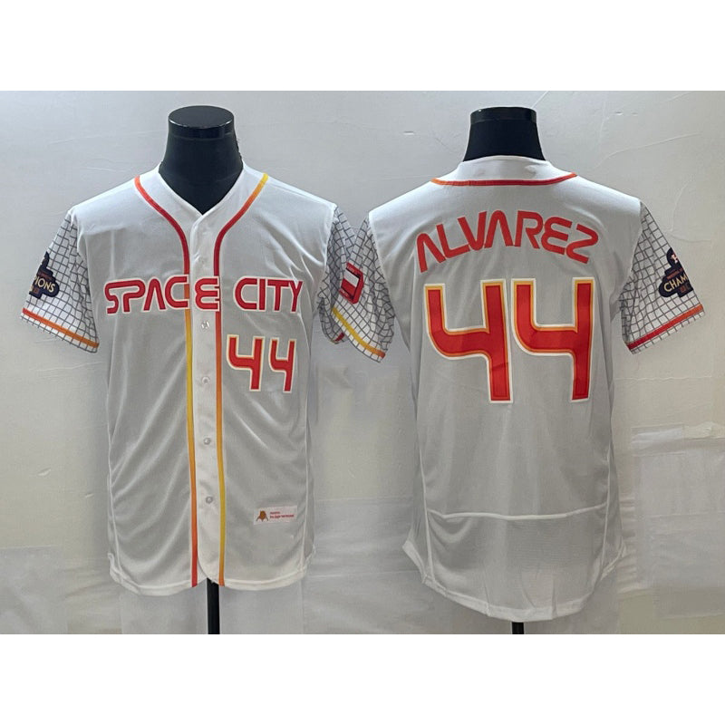 Houston Astros #44 Yordan Alvarez Number White Thaam 2023 City Connect Flex Base Stitched Jersey 2
