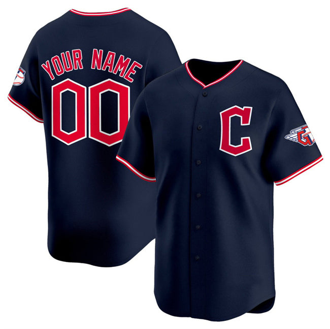 Custom Cleveland Guardians Active Player Navy Tomch 2025 Alternate Limited Stitched Jersey