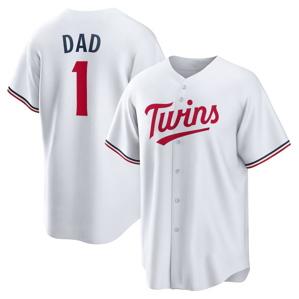 Minnesota Twins #1 Dad White Tomch Home Replica Jersey