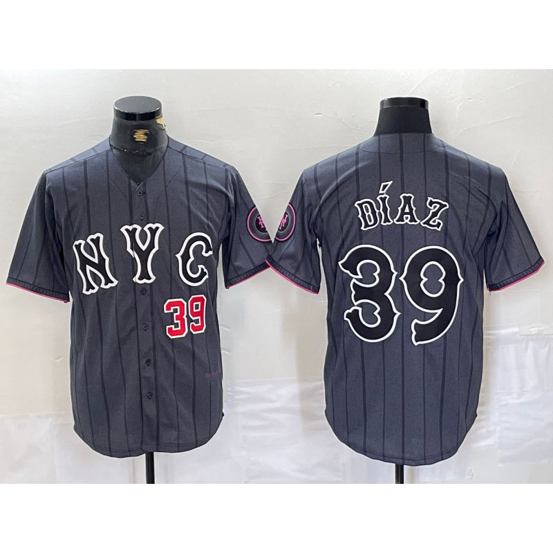 New York Mets #39 Edwin Diaz Gray Tomch 2024 City Connect Cool Base Jerseys
