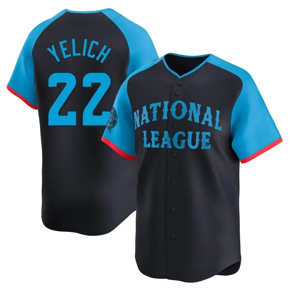 Milwaukee Brewers #22 Christian Yelich Player Navy Tomch Limited National League All-Star Home Game Stitched Jerseys