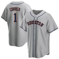 Houston Astros #1 Carlos Correa Player Gray Tomch Home Game Stitched Jerseys