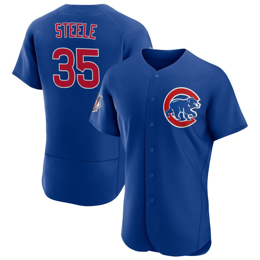 Chicago Cubs #35 Justin Steele Royal Tomch Alternate FlexBase Player Jersey