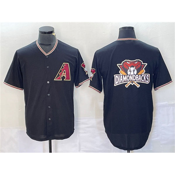 Arizona Diamondbacks Black Tomch Team Big Logo Cool Base Stitched Jersey