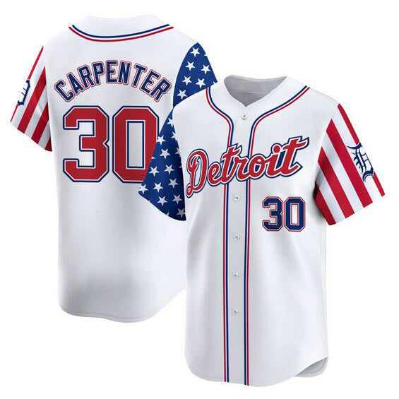 Detroit Tigers #30 Kerry Carpenter White Thaam 2025 Independence Day Vapor Premier Limited Stitched Jersey