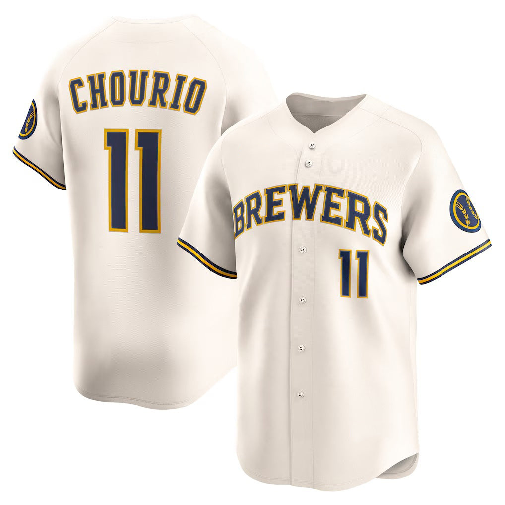 Milwaukee Brewers #11 Jackson Chourio Cream Tomch Home Limited Jersey