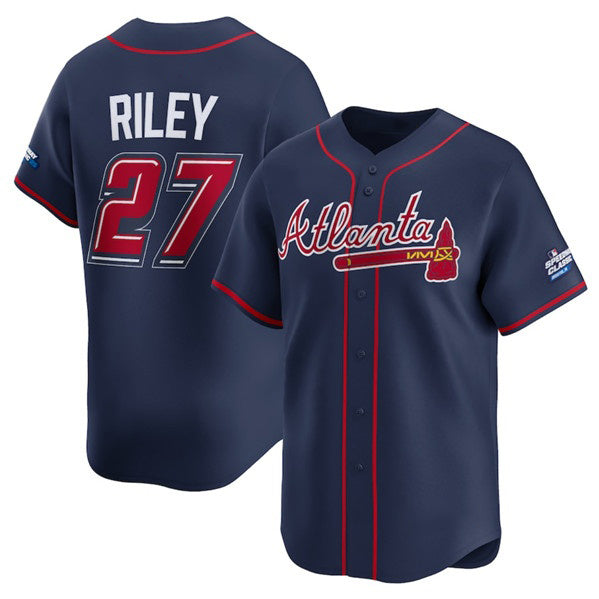 Atlanta Braves #27 Austin Riley Navy Thaam 2025 Speedway Classic Alternate Limited Stitched Jersey