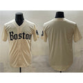 Boston Red Sox Blank Cream Tomch Gothic Vapor Limited Stitched Jersey