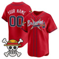 Custom Atlanta Braves x One Piece Red Tomch Vapor Premier Limited Jersey - Stitched