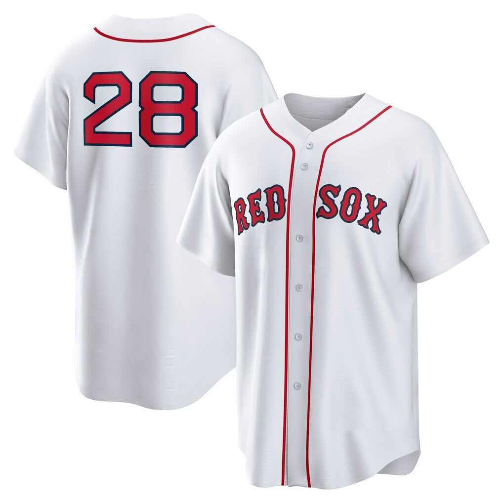 Boston Red Sox #28 Kristian Campbell White Tomch Home Replica Jersey