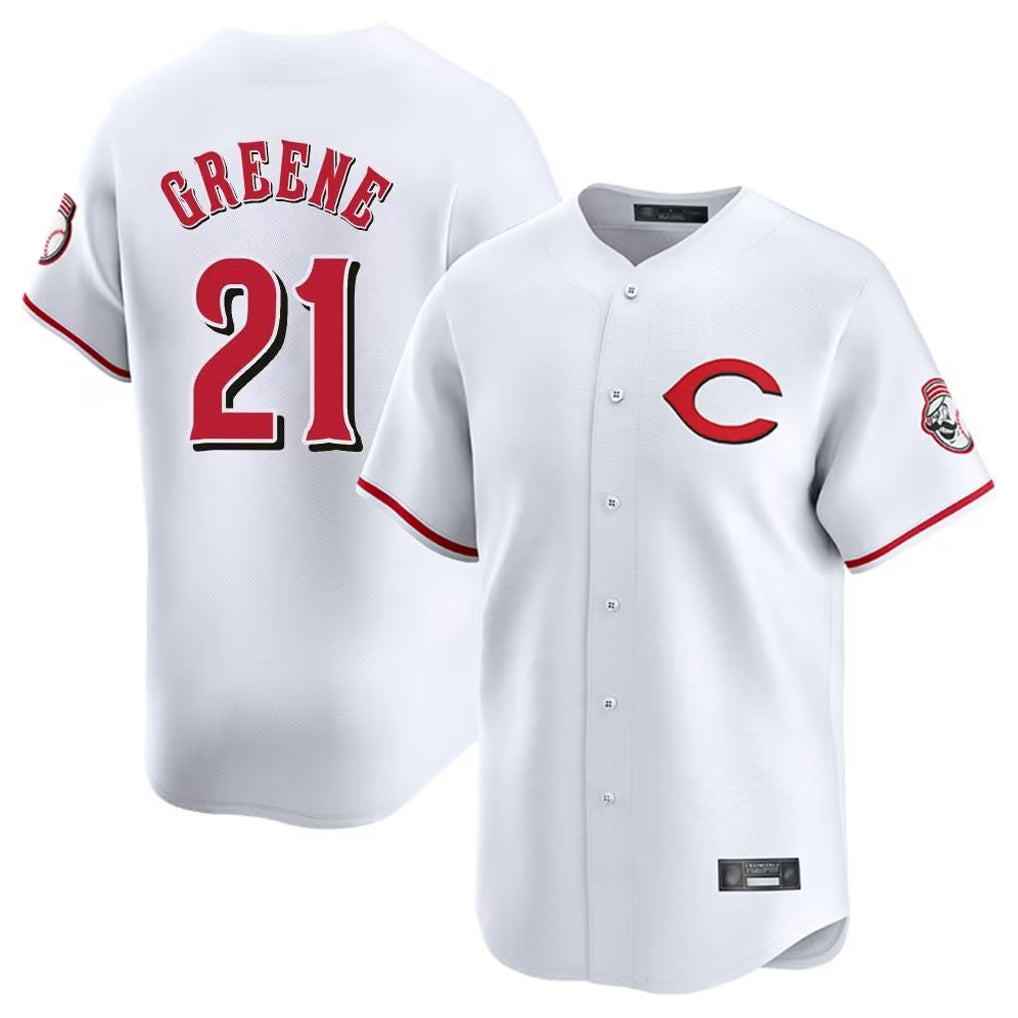 Cincinnati Reds #21 Hunter Greene Player White Tomch Limited Home Stitched Jerseys
