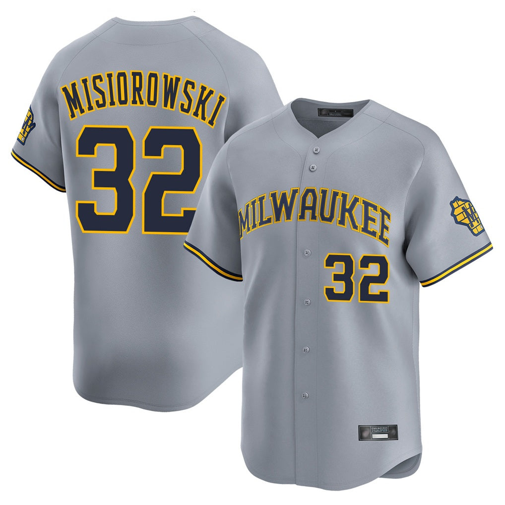 Milwaukee Brewers #32 Jacob Misiorowski Player Gray Tomch Home Limited Stitched Jerseys
