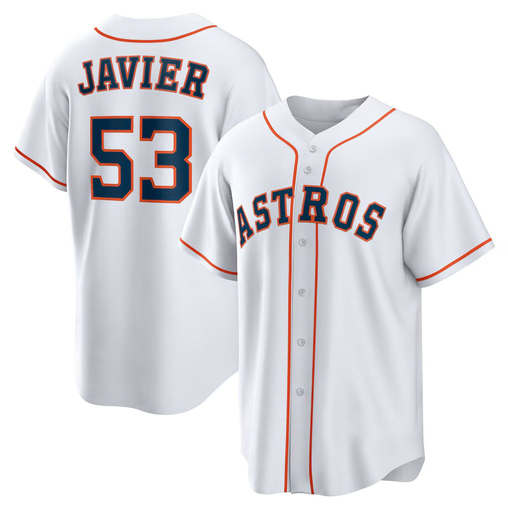 Houston Astros #53 Cristian Javier White Tomch Home Replica Jersey