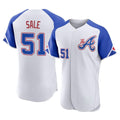 Atlanta Braves #51 Chris Sale Player White Tomch City Connect Limited Elite Home Game Stitched Jerseys