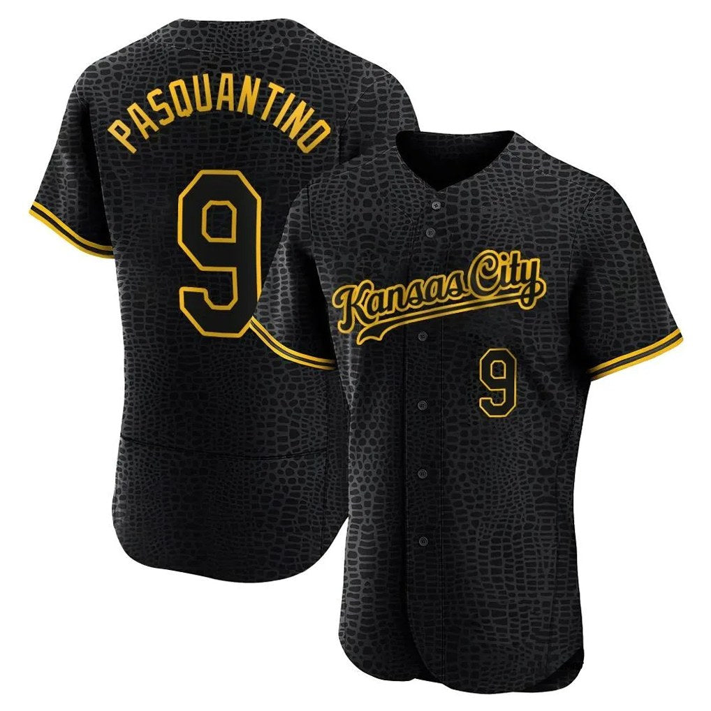 Kansas City Royals #9 Vinnie Pasquantino Player Black Tomch Snake Skin City Limited Elite Stitched Jerseys