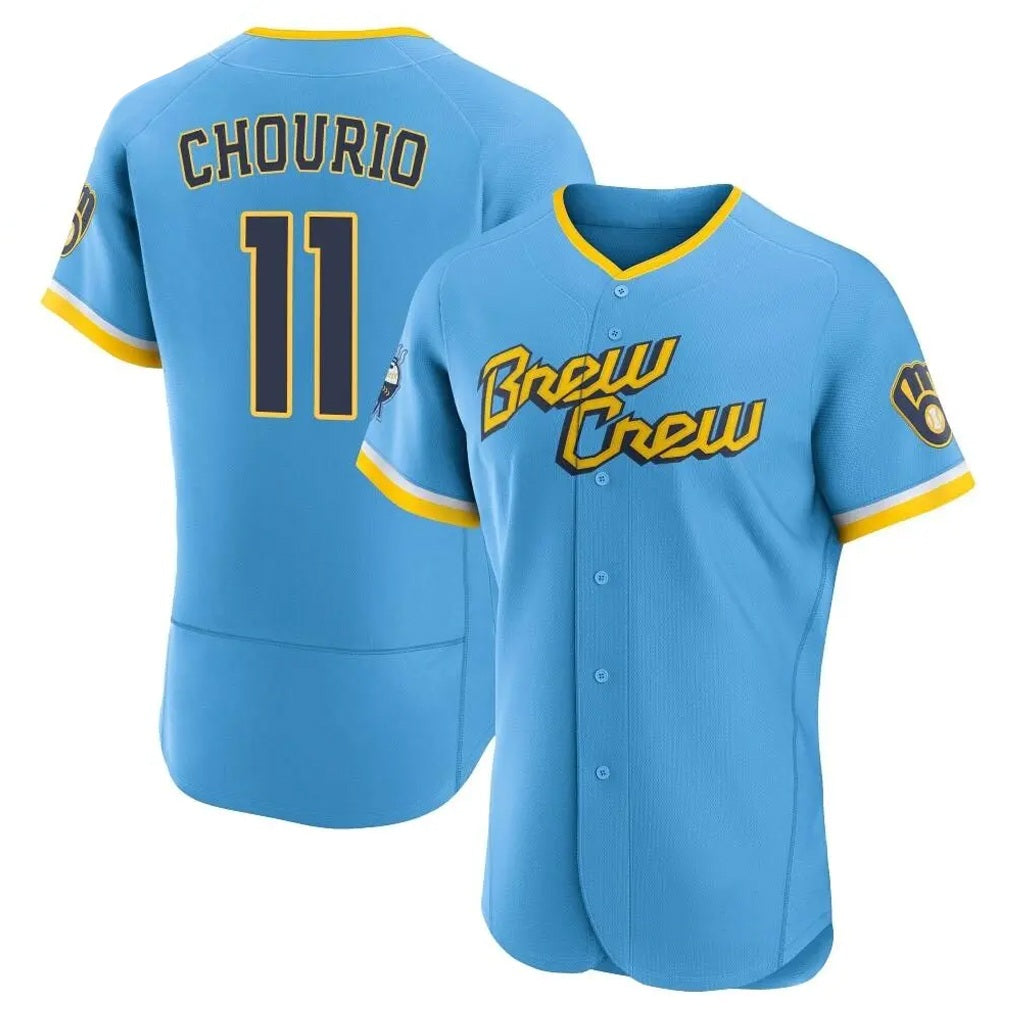 Milwaukee Brewers #11 Jackson Chourio Player Light Blue Tomch City Connect Home Limited Elite Stitched Jerseys