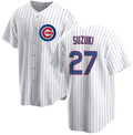 Chicago Cubs #27 Seiya Suzuki White Thaam Cool Base Stitched Jersey