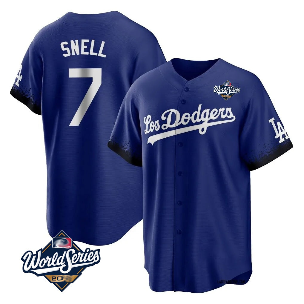 Los Angeles Dodgers #7 Blake Snell Player Royal Tomch City Connect Game World Series Stitched Jerseys