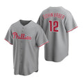 Philadelphia Phillies #12 Kyle Schwarber Gray Tomch Cool Base Stitched Jersey