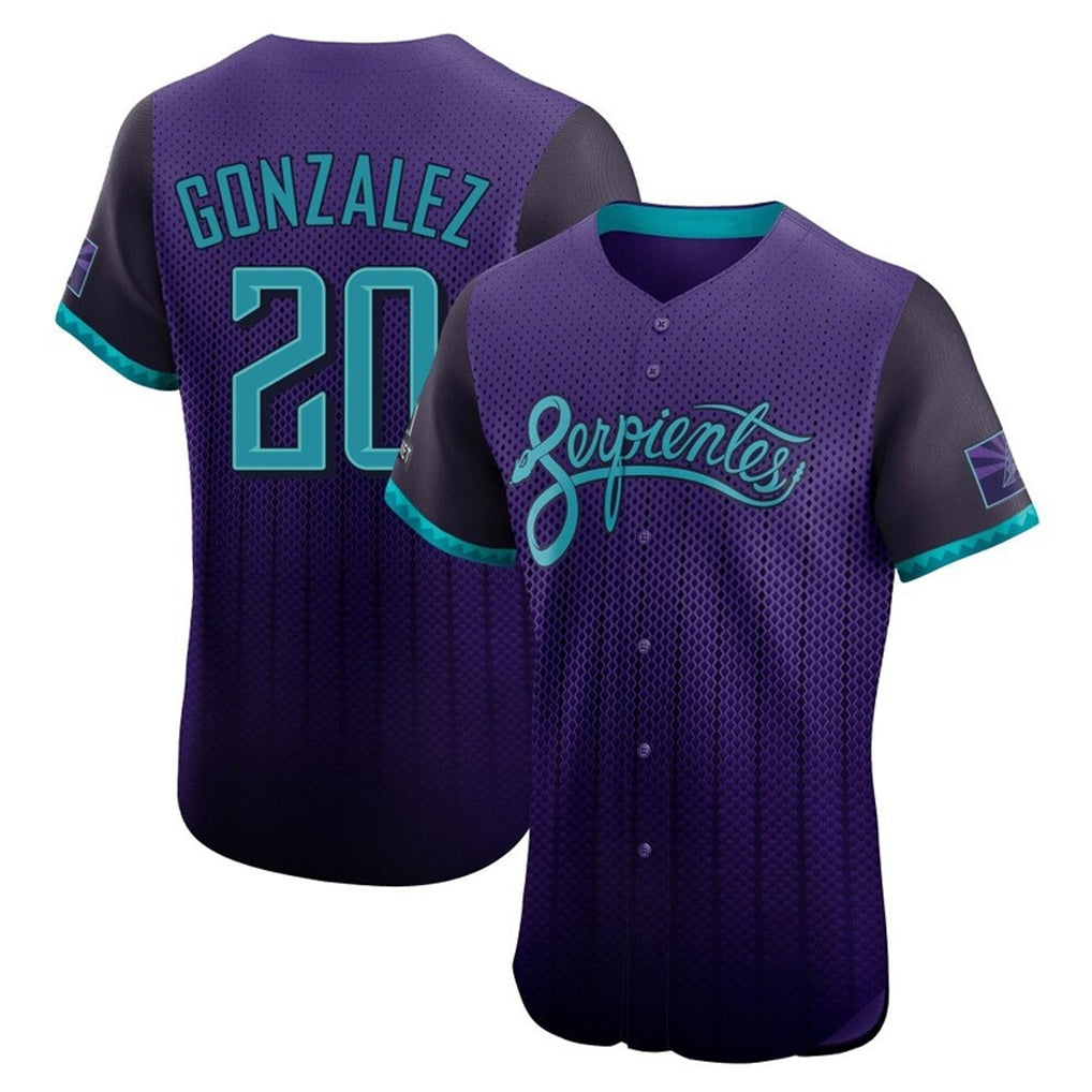 Arizona Diamondbacks #20 Luis Gonzalez Player Purple Tomch City Connect Limited Elite Home Game Stitched Jerseys