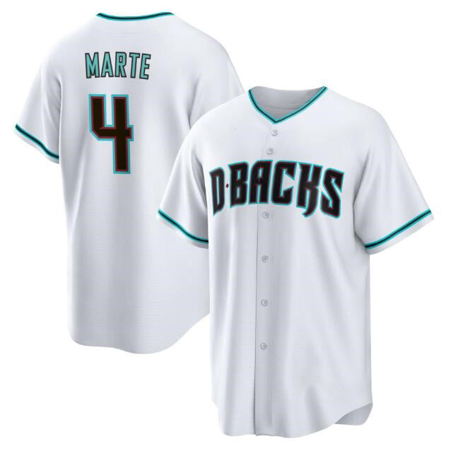 Arizona Diamondbacks #4 Ketel Marte White Thaam Cool Base Stitched Jersey