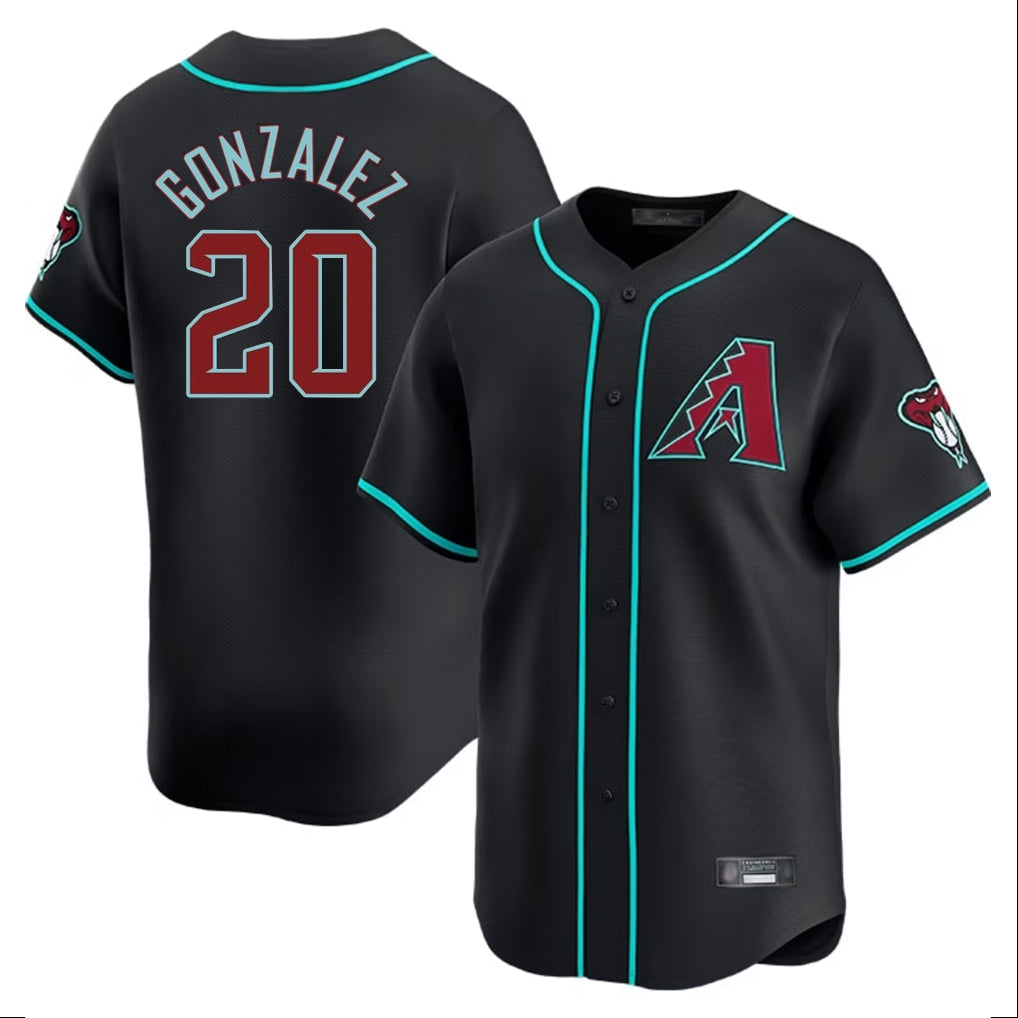 Arizona Diamondbacks #20 Luis Gonzalez Player Black Tomch Limited Home Game Stitched Jerseys