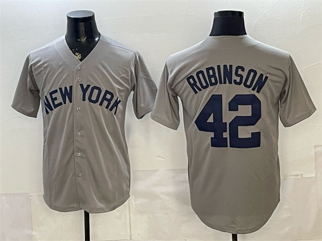 New York Yankees #42 Jackie Robinson Grey Tomch Stitched Jersey