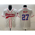 Atlanta Braves #27 Austin Riley White Thaam Cool Base With Patch Stitched Jersey 2