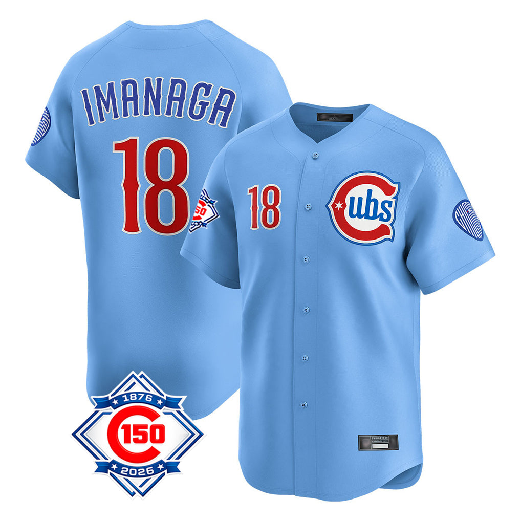 Chicago Cubs #18 Shota Imanaga Player Light Blue Tomch 150th Anniversary Limited Home Stitched Jerseys