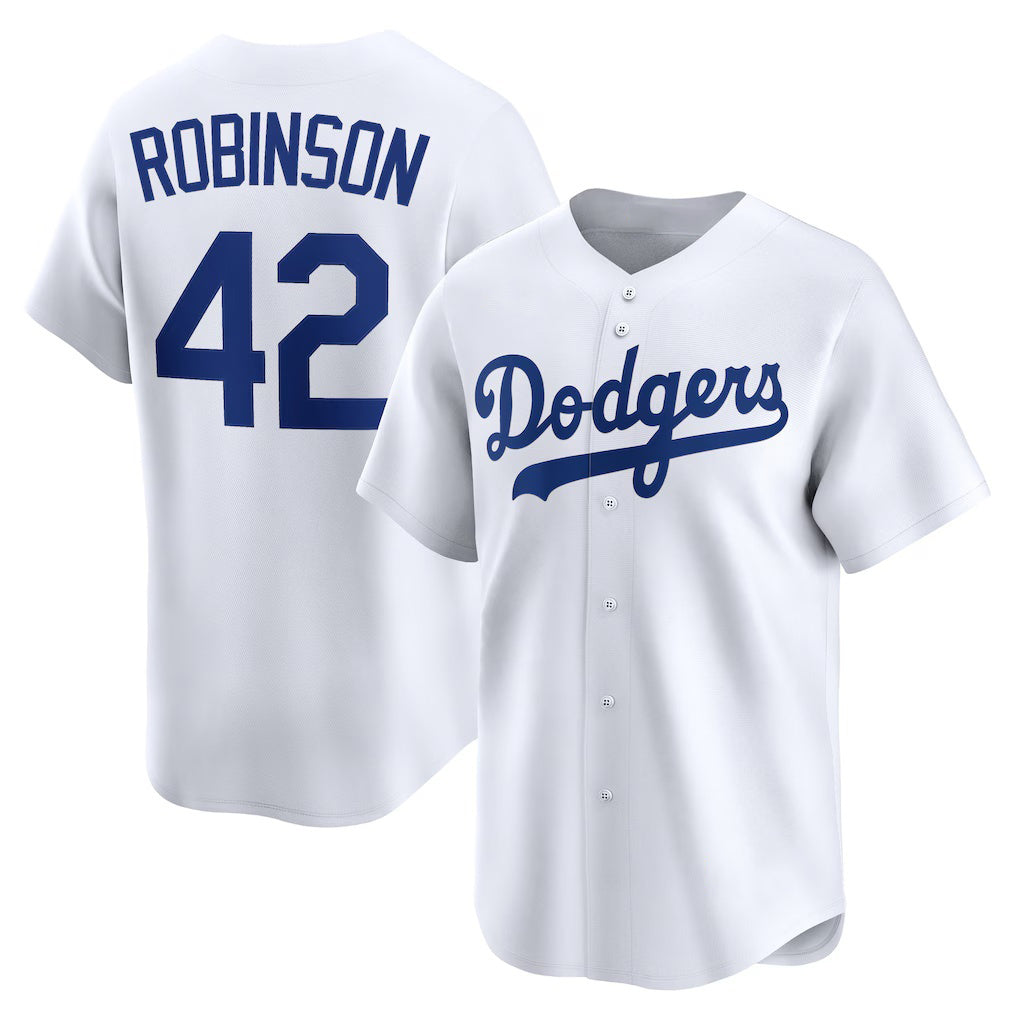 Los Angeles Dodgers #42 Jackie Robinson White Tomch Throwback Cooperstown Collection Limited Jersey