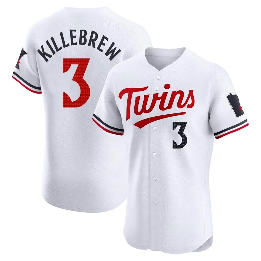 Minnesota Twins #3 Harmon Killebrew Player White TomchHome Limited Elite Stitched Jerseys