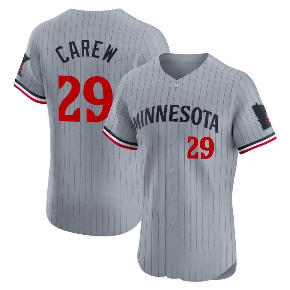 Minnesota Twins #29 Rod Carew Player Gray TomchHome Limited Elite Stitched Jerseys