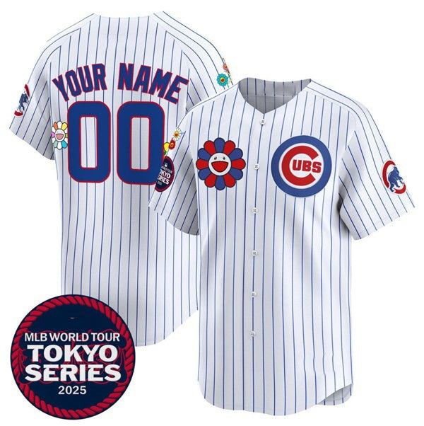 Custom Chicago Cubs Active Player White Tomch 2025 Tokyo Series Limited Stitched Jersey