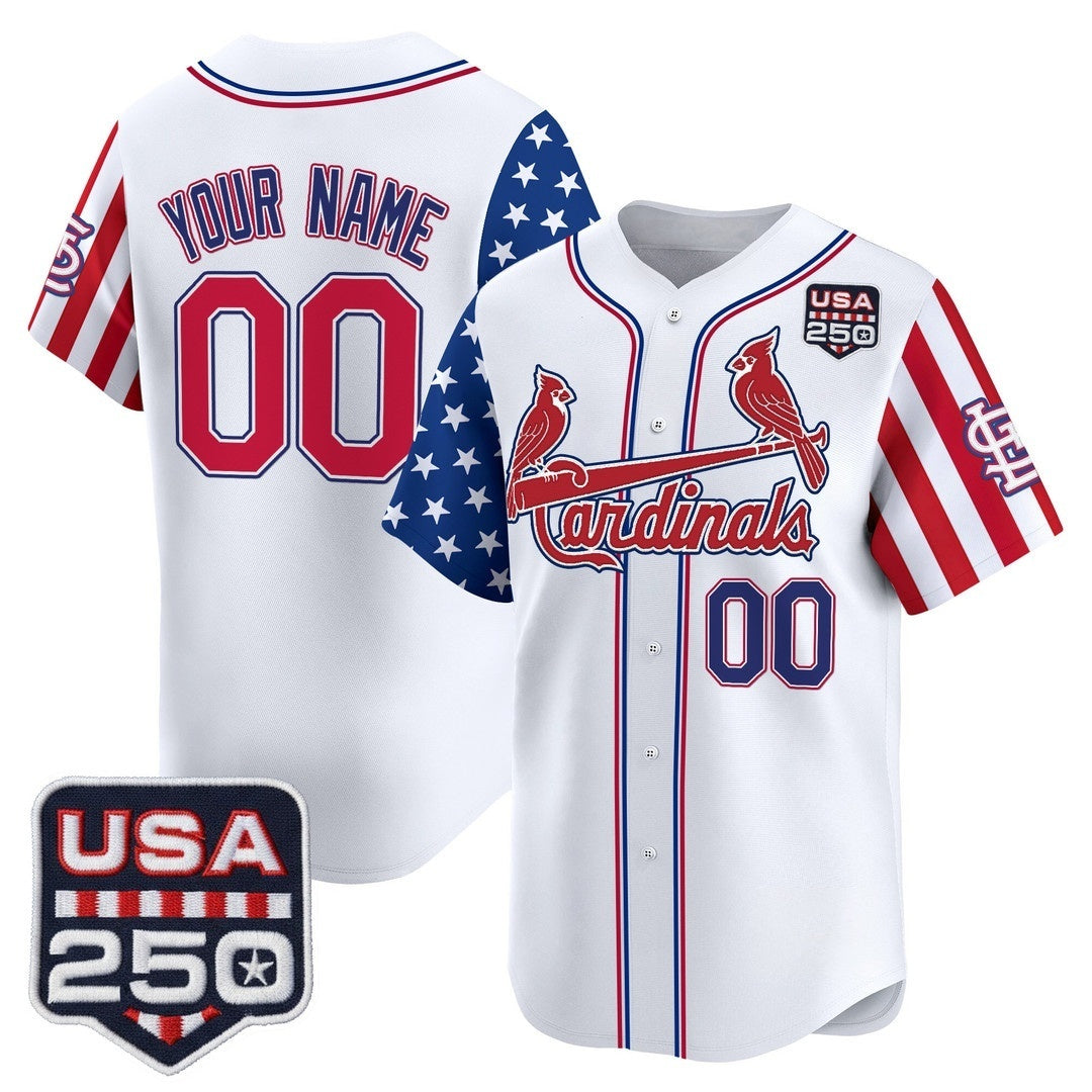 Custom St. Louis Cardinals America 250 Edition Vapor Premier Limited White Tomch Stitched Jerseys