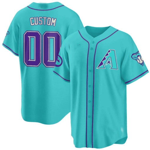 Custom Arizona Diamondbacks 2024 Teal Purple Jersey ¨C Teal 2 Tomch