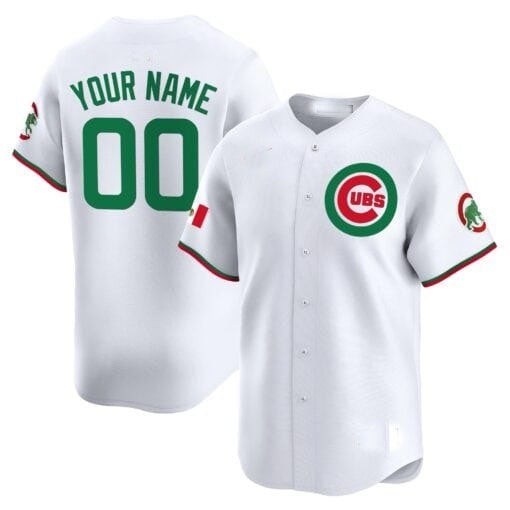 Custom Chicago Cubs Mexico Vapor Premier Limited Jersey V3 ¨C All Stitched-White Tomch