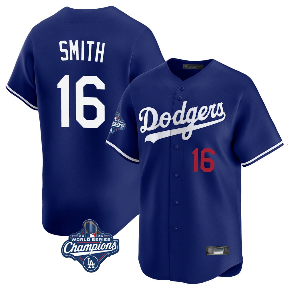 Los Angeles Dodgers #16 Will Smith Player Royal Tomch World Series Meet Limited Home Stitched Jerseys
