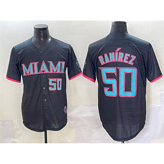 Miami Marlins #50 Agust¨ªn Ram¨ªrez Black Tomch 2025 City Connect Limited Stitched Jersey