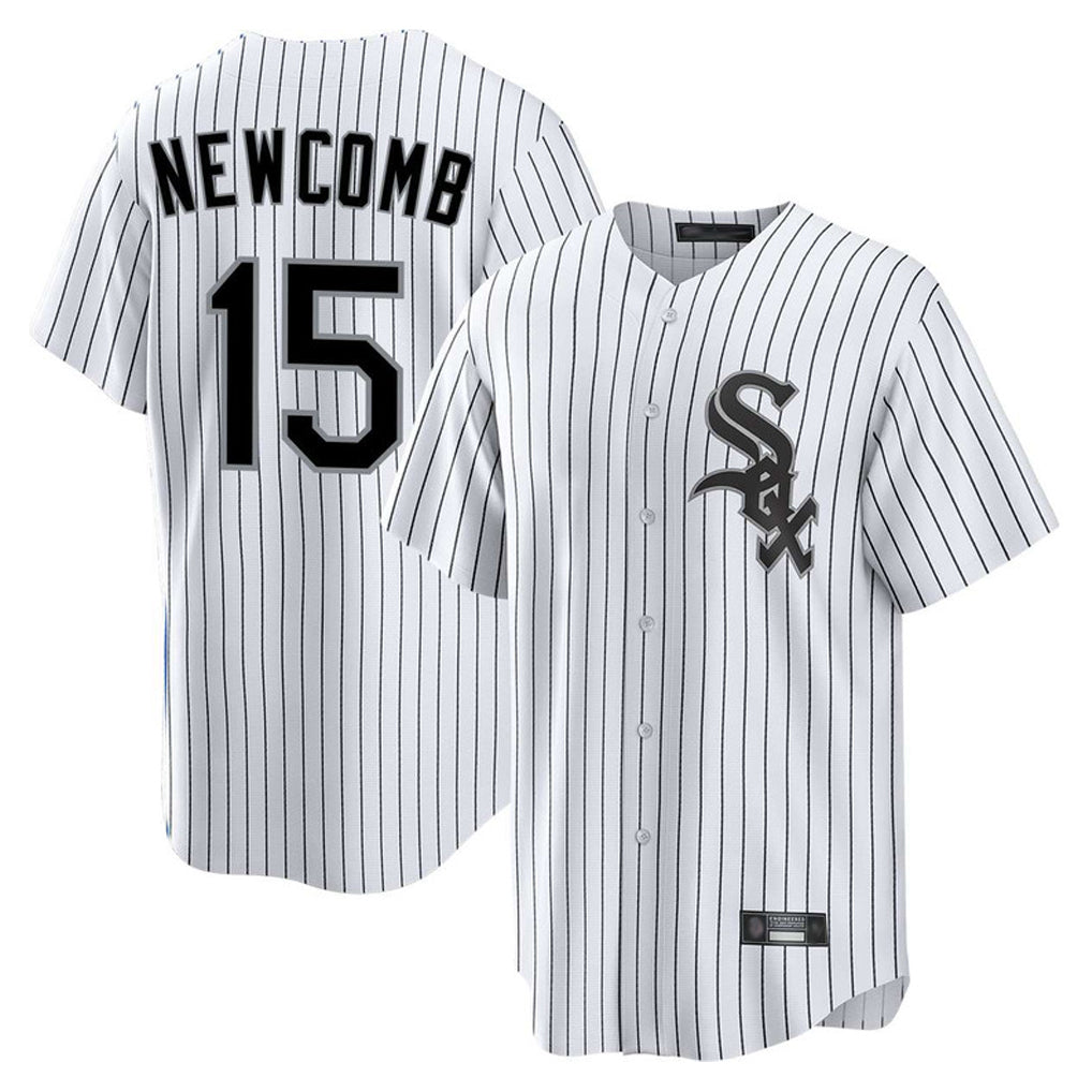 Chicago White Sox #15 Sean Newcomb Player White Tomch Stripe Home Game Stitched Jerseys